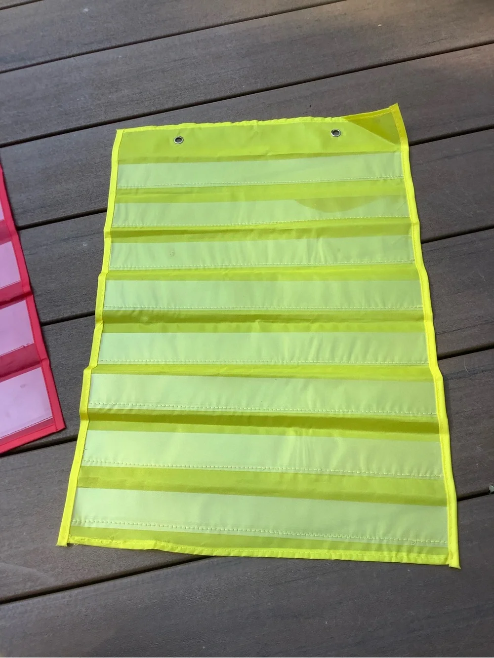 Colorful Hanging Pocket Organizer - Purple, Red, Yellow